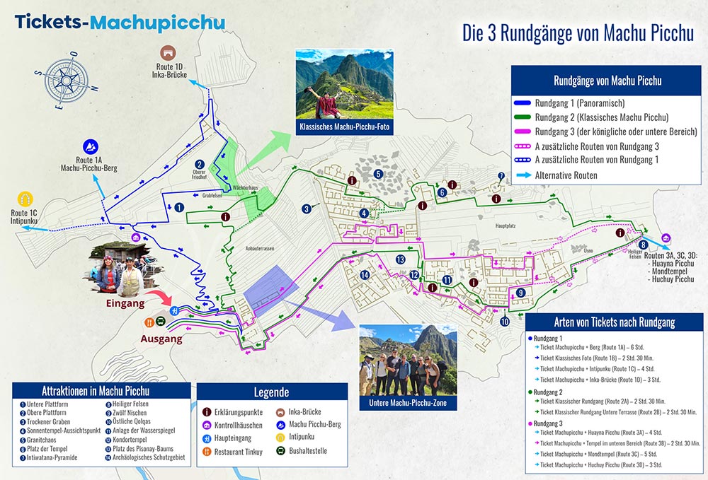 Machu Picchu Rundgänge